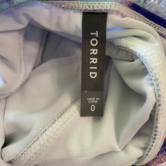 Torrid NWT Wireless Scoop Long Length Swim Dress With Brief- Tie Dye Size 0X - Picture 10 of 11